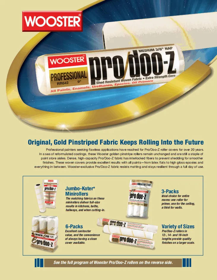 230mm x 10mm Wooster Pro Doo-Z Roller - Contractors 6 Pack