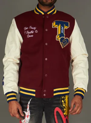 8IGTH DSTRKT Jacket - Varsity Always Speak Truth - Burgundy - DF540