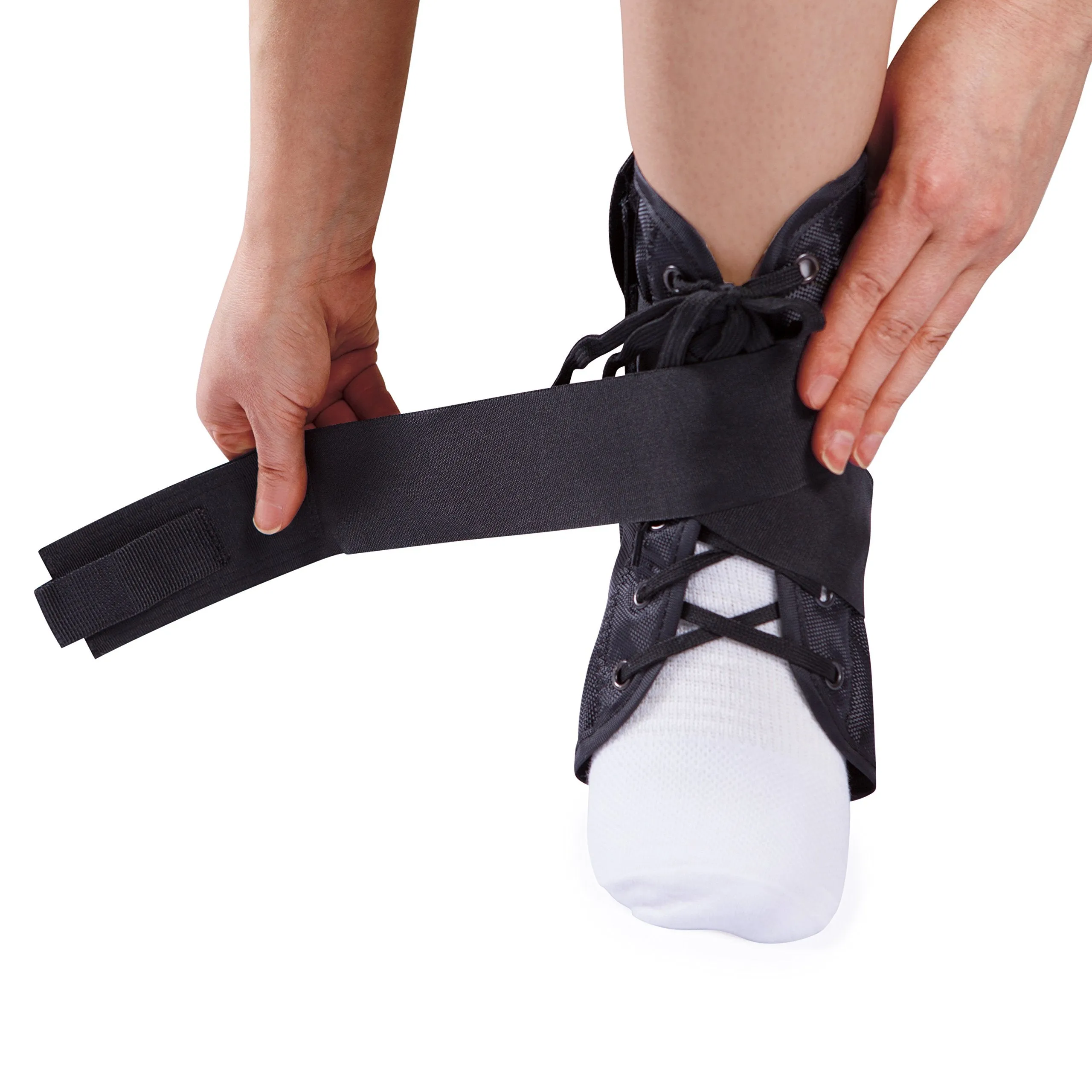 Athletec Sport Ankle Support Brace with Adjustable Laces, Stabilizer Support for Athletic Injuries, Small/Medium (Pack of 1)