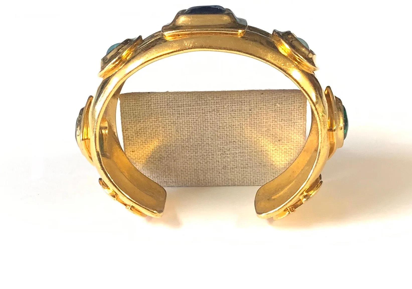 AUTHENTIC CHANEL VINTAGE GRIPOIX GOLDTONE BRACELET CUFF