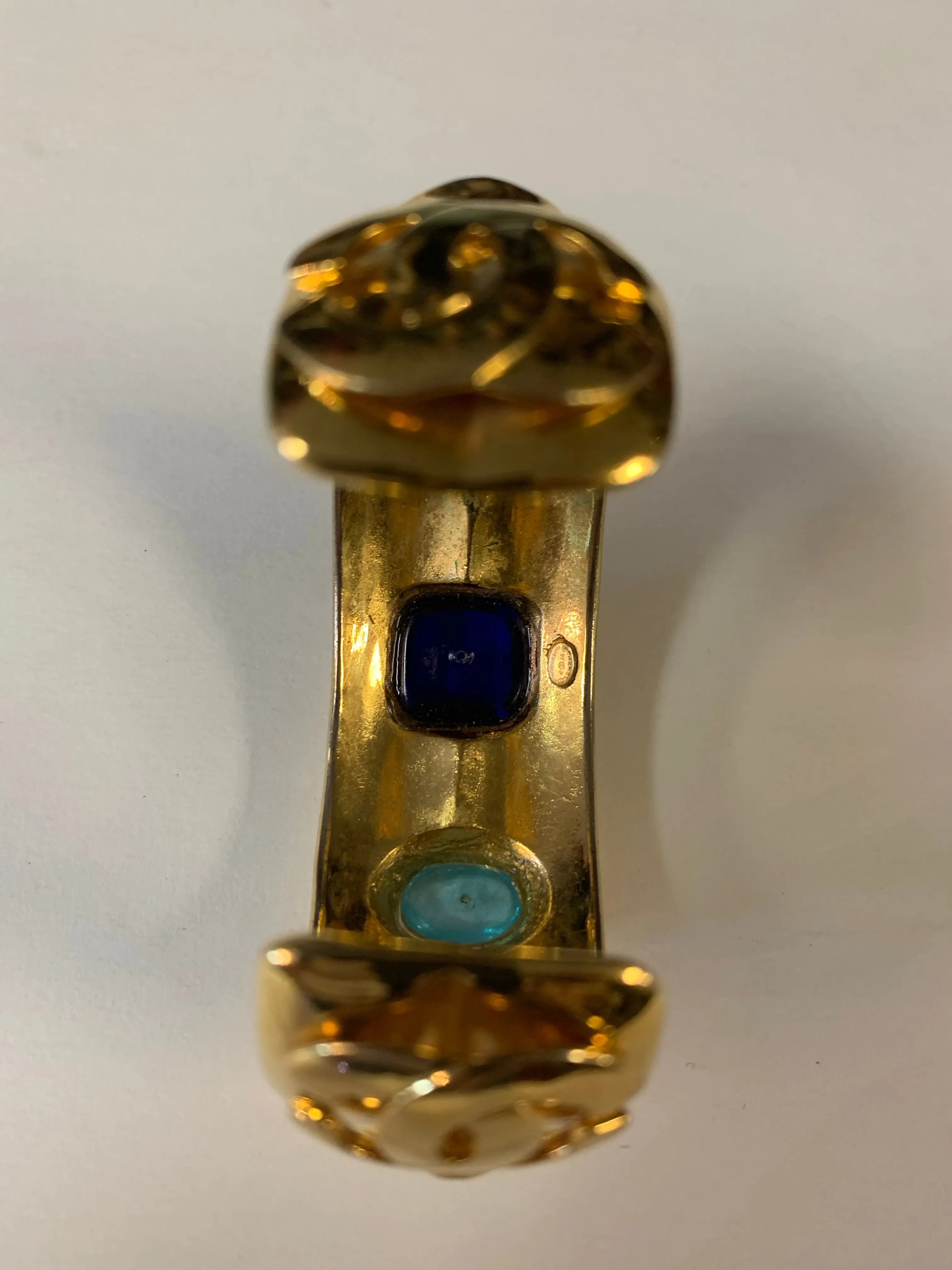 AUTHENTIC CHANEL VINTAGE GRIPOIX GOLDTONE BRACELET CUFF