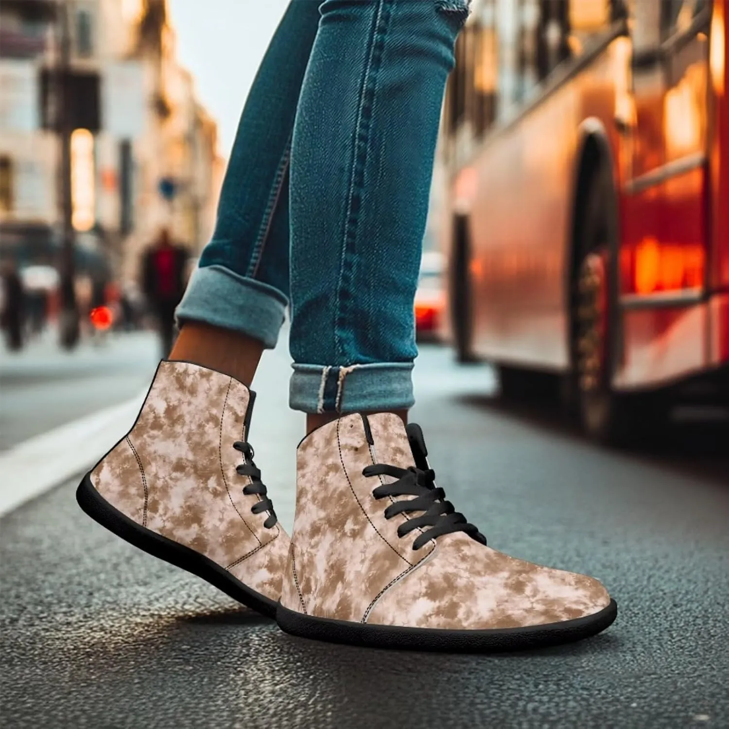 Binienty Women Men High Top Minimalist Barefoot Shoes Zero Drop Sole Outdoor Ankle Boot Shoes