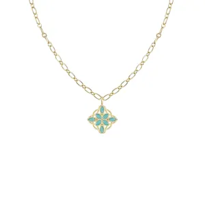 Bloom Drop Necklace, Aqua