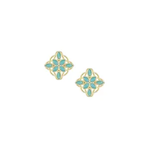 Bloom Stud Earrings, Aqua