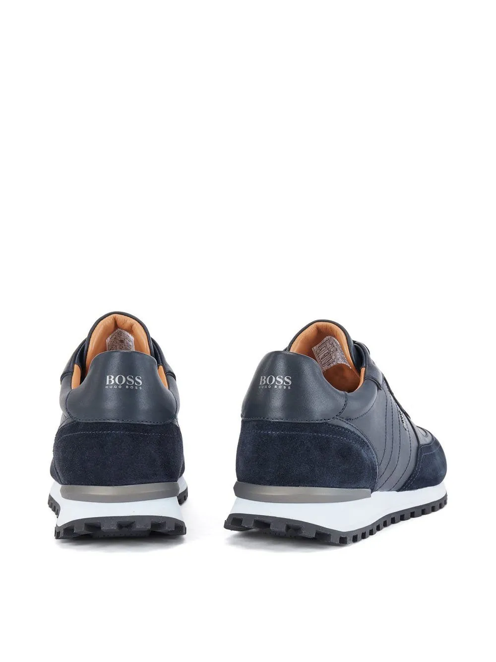 BOSS Hybrid Leather and Suede trainers Blue