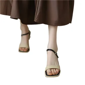 Chunky Heel Ankle-Strap Toe Sandals for Women – Stylish & Comfortable