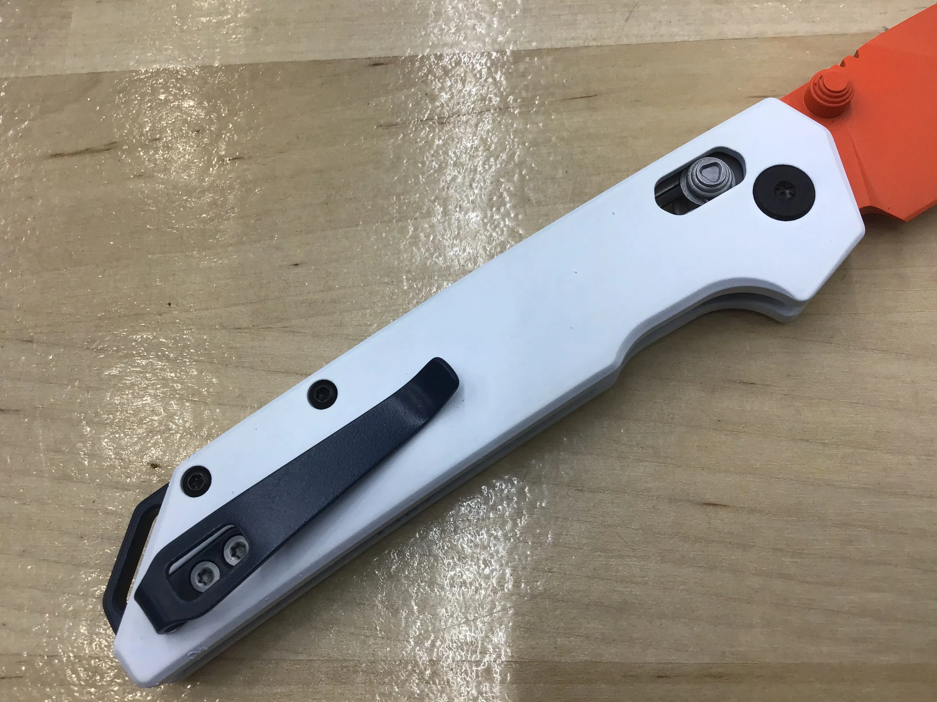 Custom Kershaw Iridium Astros 1960’s Theme D2 Blade Orange Cerakote White Cerakoted Aluminum Handle