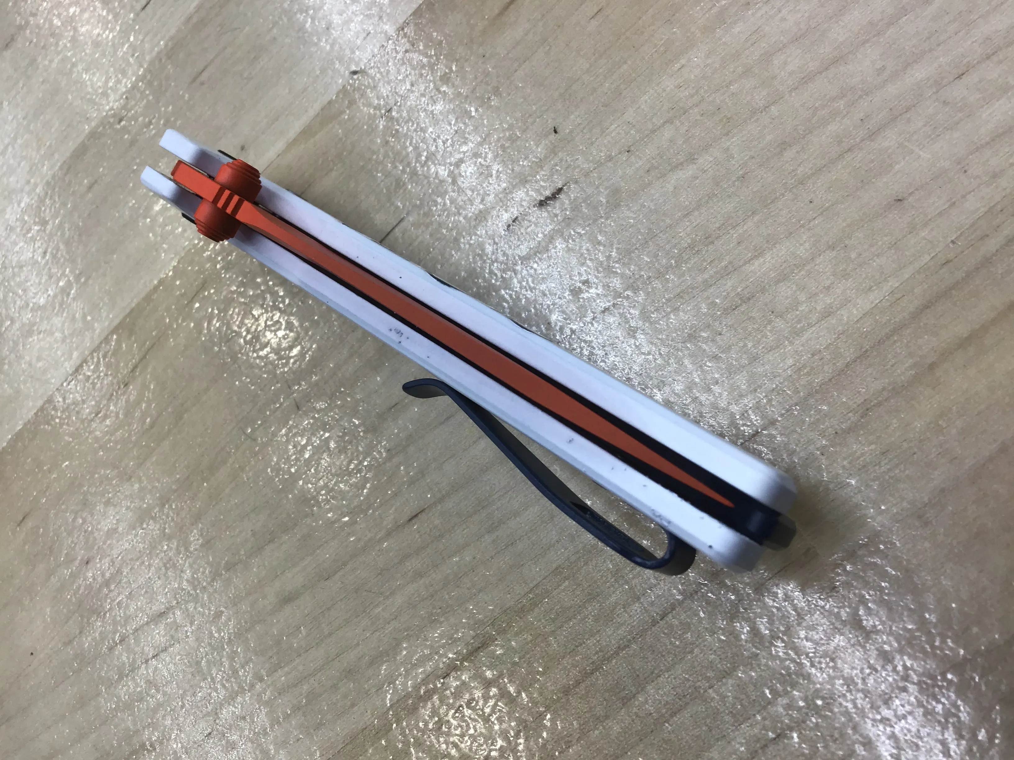 Custom Kershaw Iridium Astros 1960’s Theme D2 Blade Orange Cerakote White Cerakoted Aluminum Handle