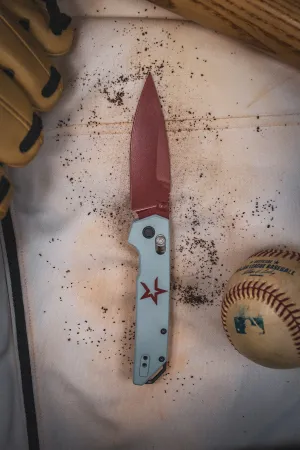 Custom Kershaw Iridium Astros 2000’s Theme D2 Blade Burgundy Cerakote Grey Cerakoted Aluminum