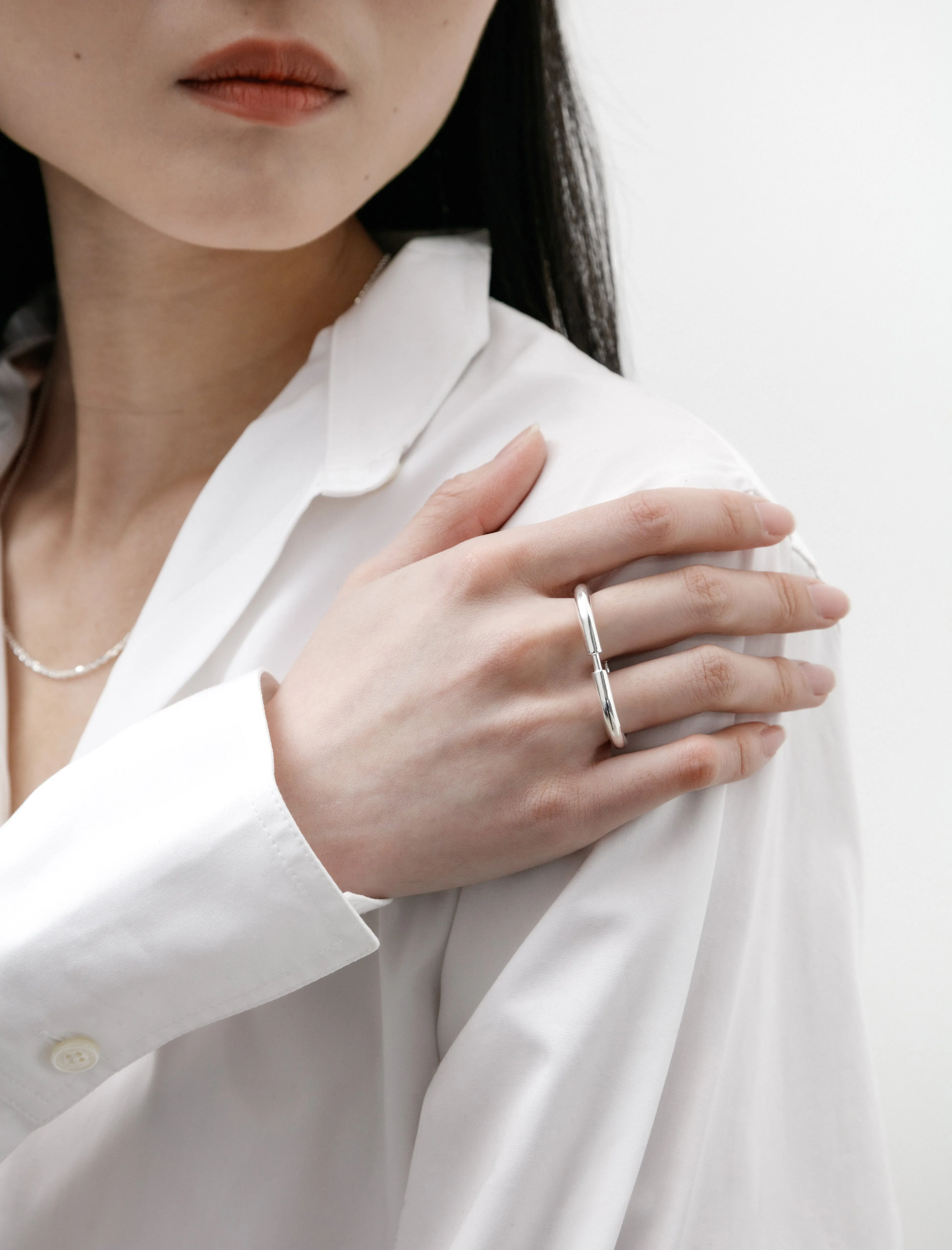 Dash Ring Polished Silver