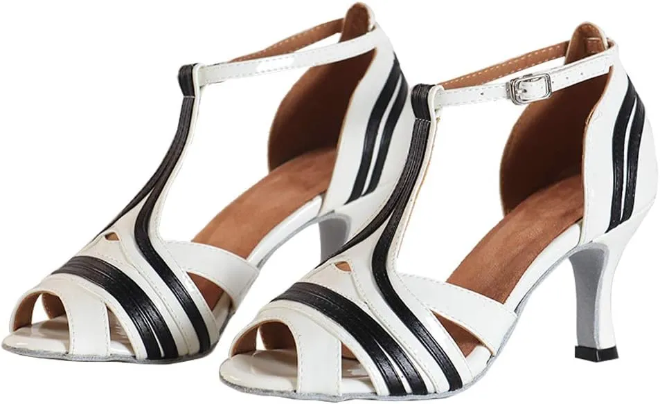 DKZSYIM Women's Professional Latin Dance Shoes Ballroom Wedding Performance Shoes,Model L018