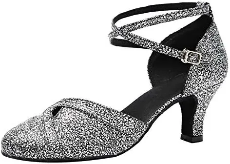 DKZSYIM Women's Professional Latin Dance Shoes Ballroom Wedding Performance Shoes,Model YCL248