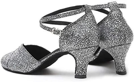 DKZSYIM Women's Professional Latin Dance Shoes Ballroom Wedding Performance Shoes,Model YCL248