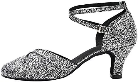 DKZSYIM Women's Professional Latin Dance Shoes Ballroom Wedding Performance Shoes,Model YCL248