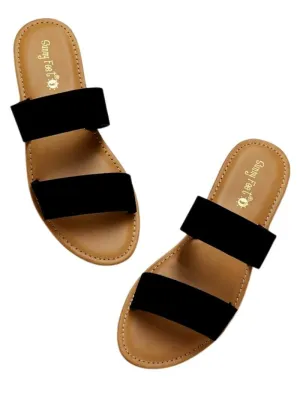 Double Banded PU Sandals