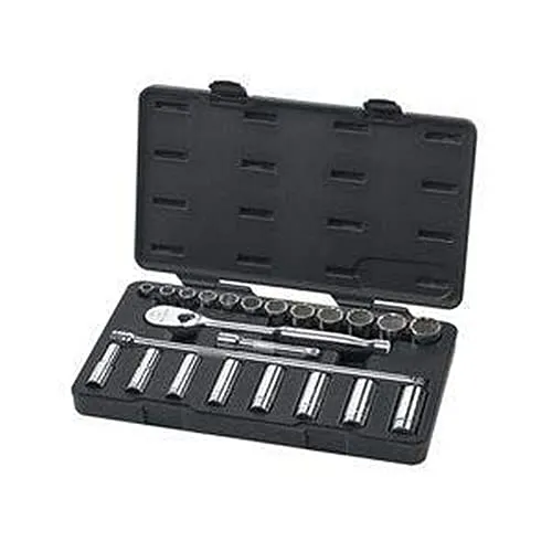 GEARWRENCH 33-Piece 1/2 In. Drive 6 Pt. Mechanics Tool Set, Standard & Deep, SAE