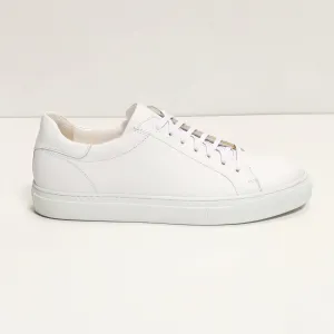Genuine Leather Court Sneakers - White