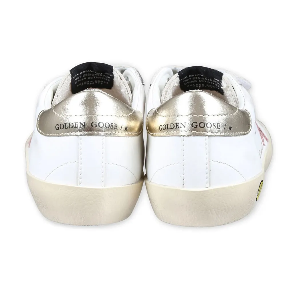 Golden Goose Old School Leather and Glitter Star Sneakers