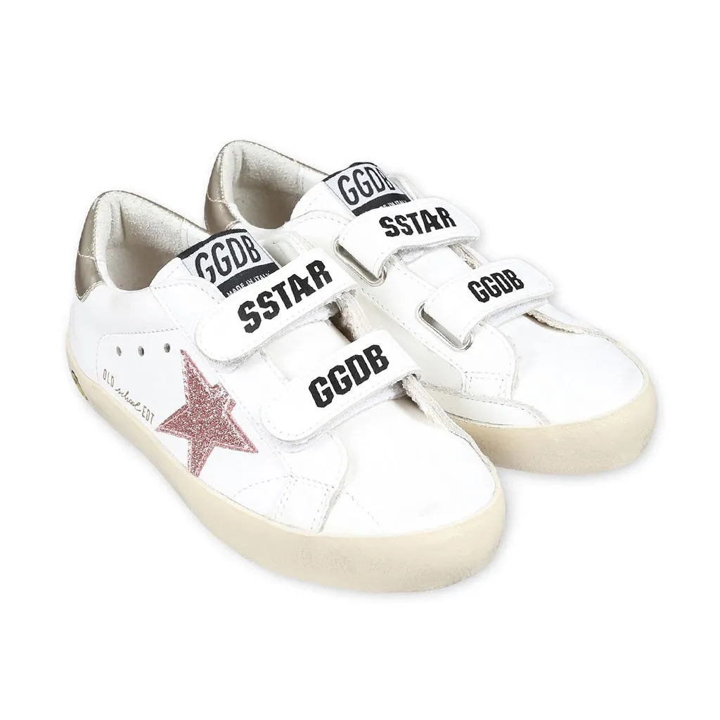 Golden Goose Old School Leather and Glitter Star Sneakers