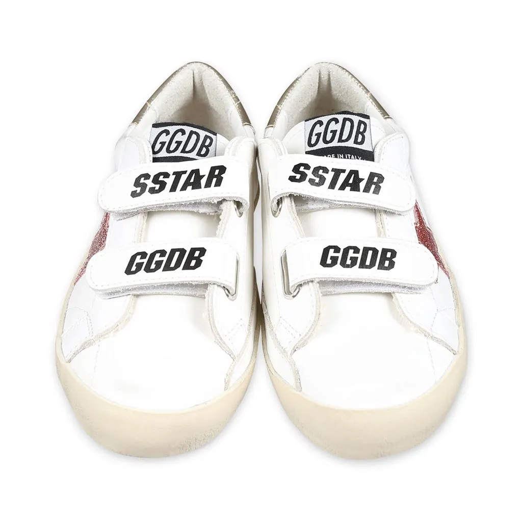 Golden Goose Old School Leather and Glitter Star Sneakers