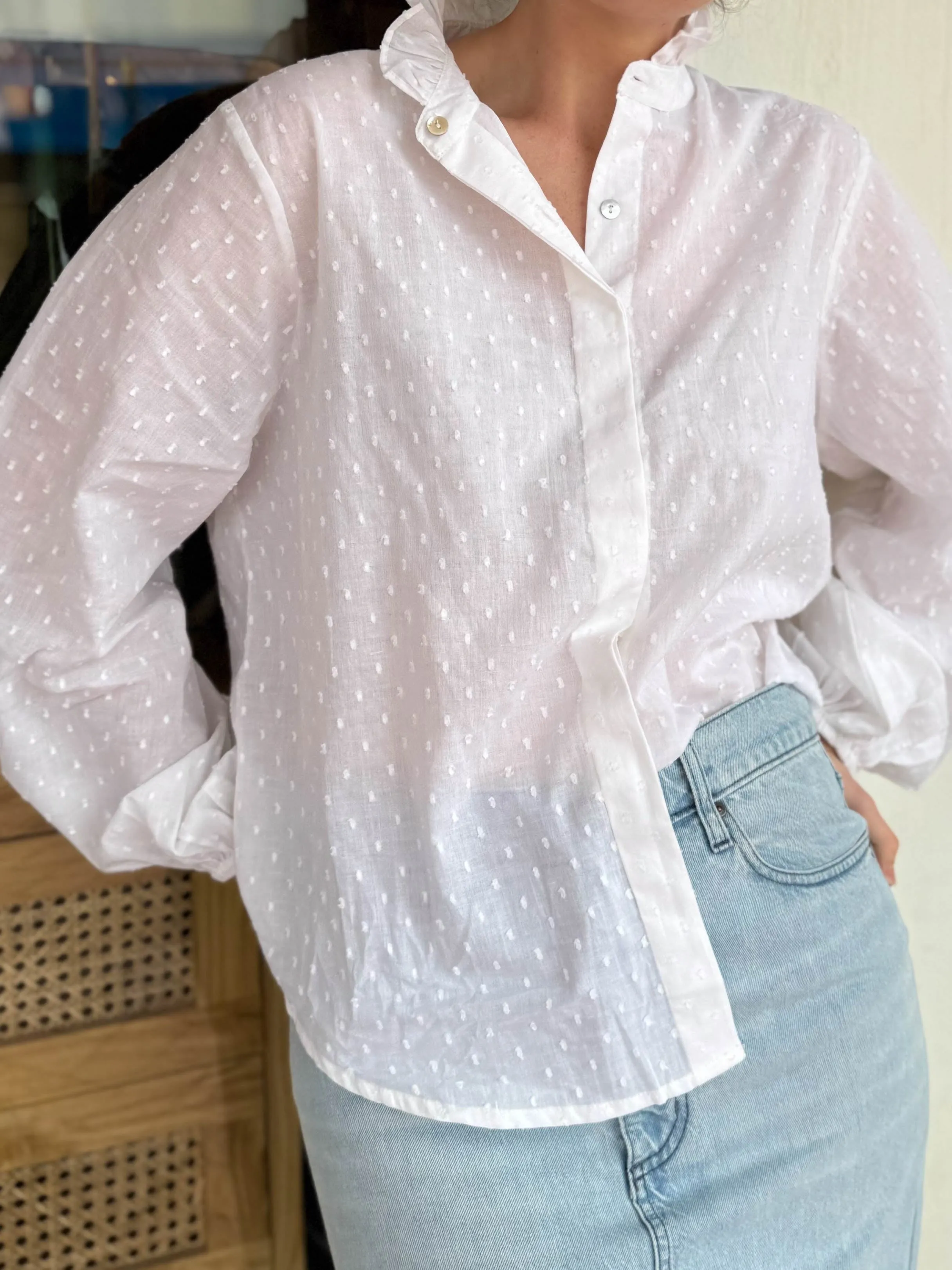 Grace & May Dobby Spot Blouse