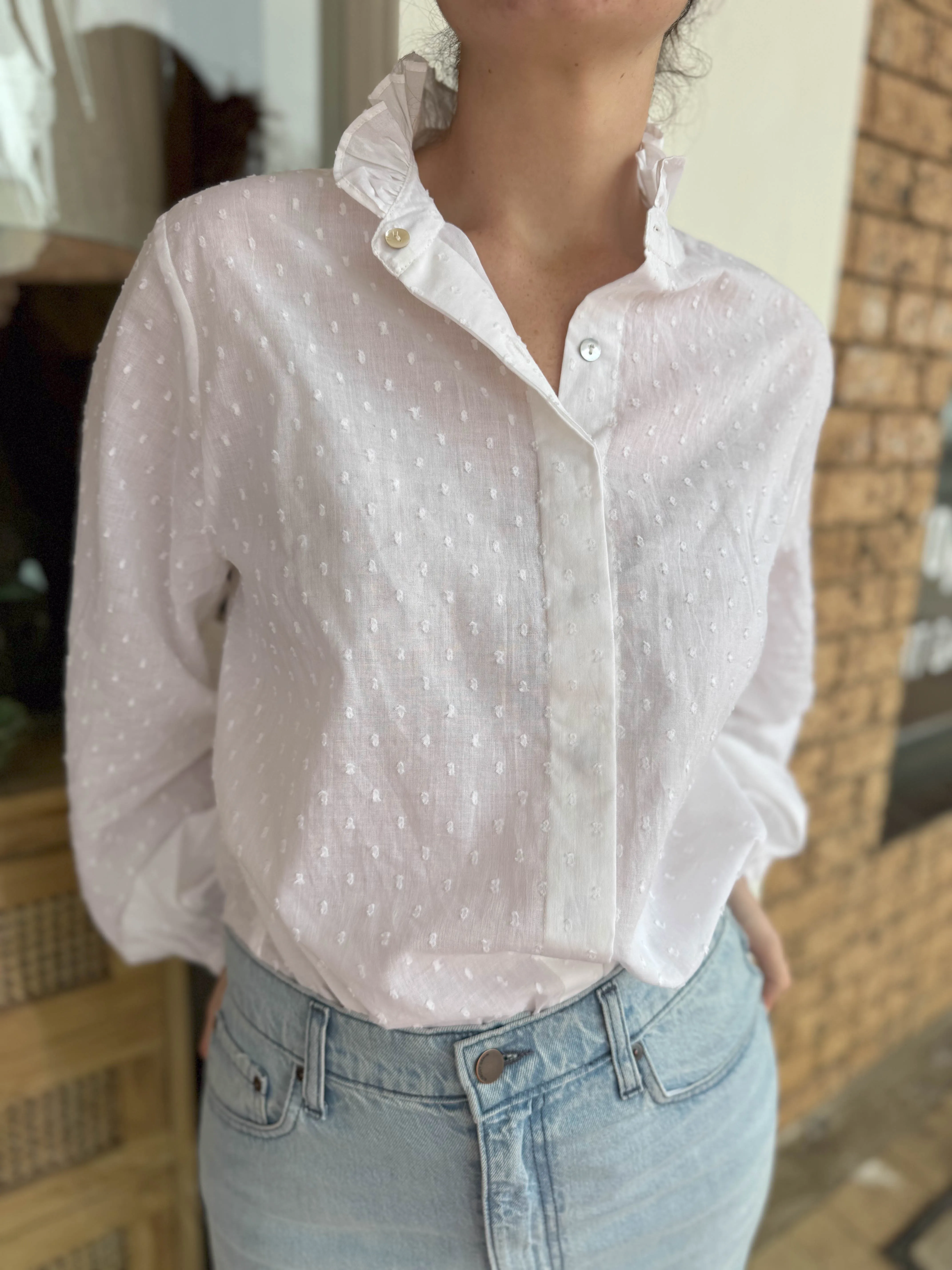 Grace & May Dobby Spot Blouse
