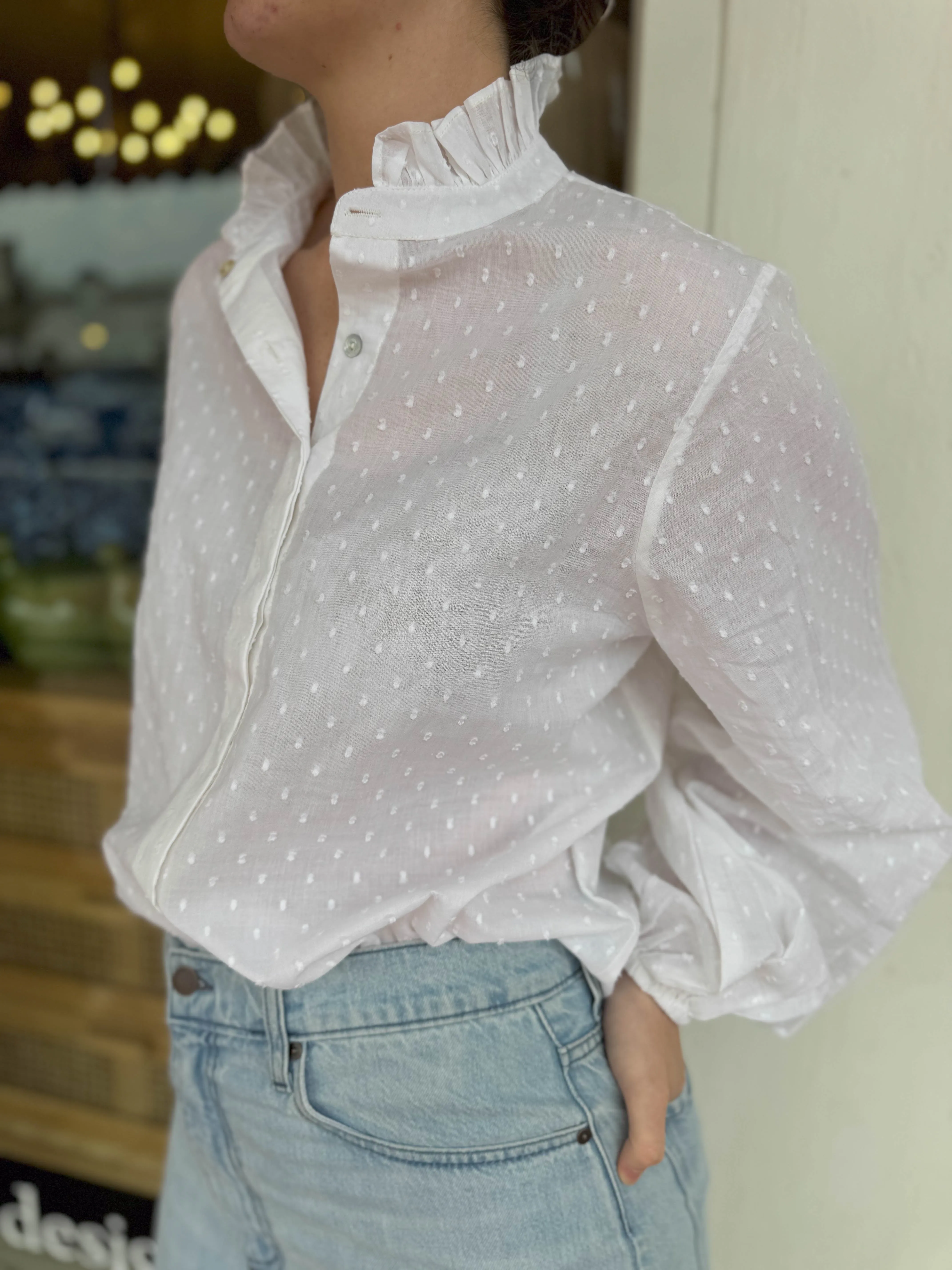 Grace & May Dobby Spot Blouse