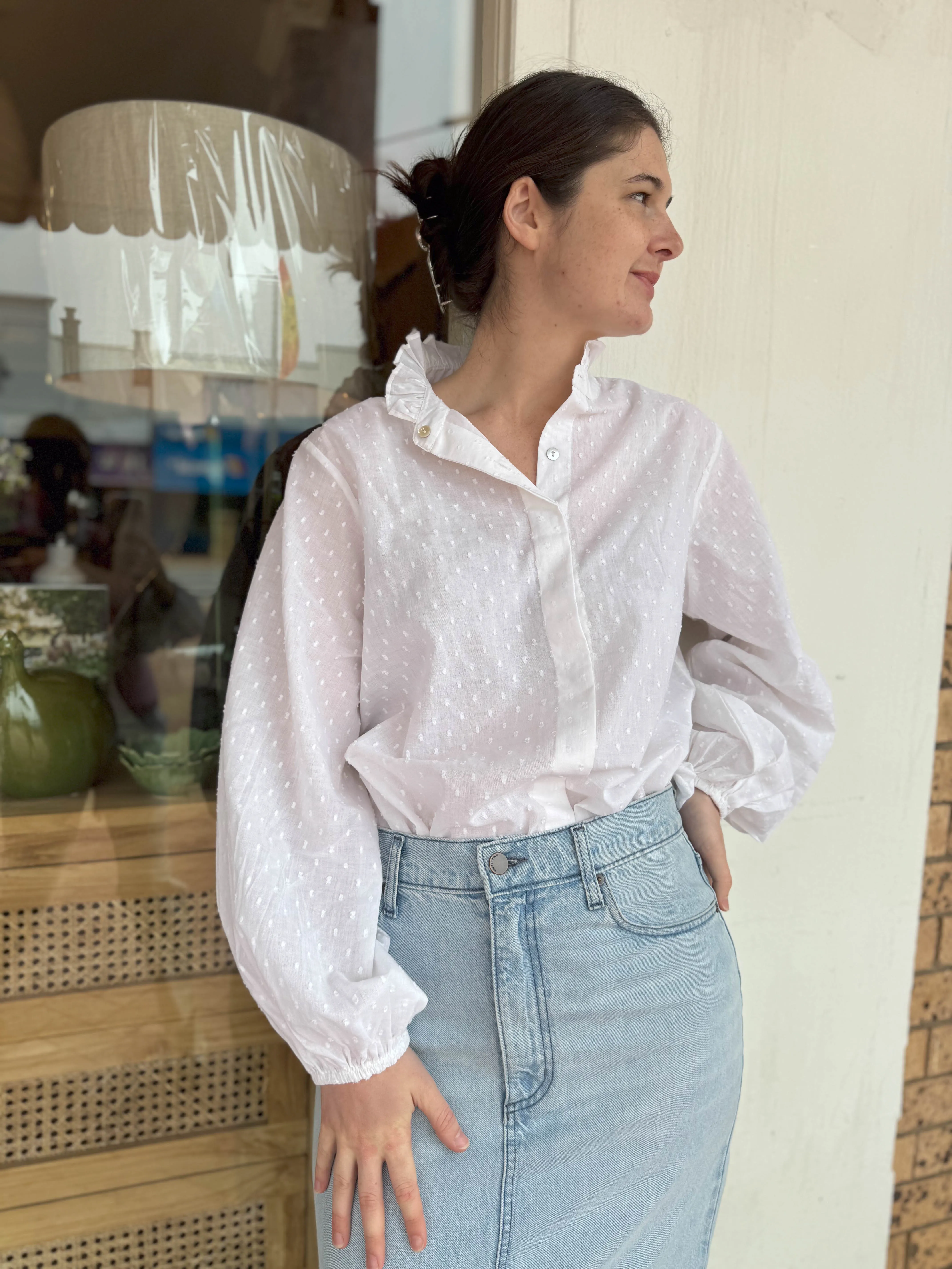 Grace & May Dobby Spot Blouse
