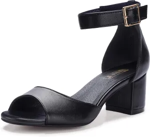 IDIFU Women's Candie Low Block Heels Sandals Peep Toe Chunky Ankle Strap Wedding Dress Shoes