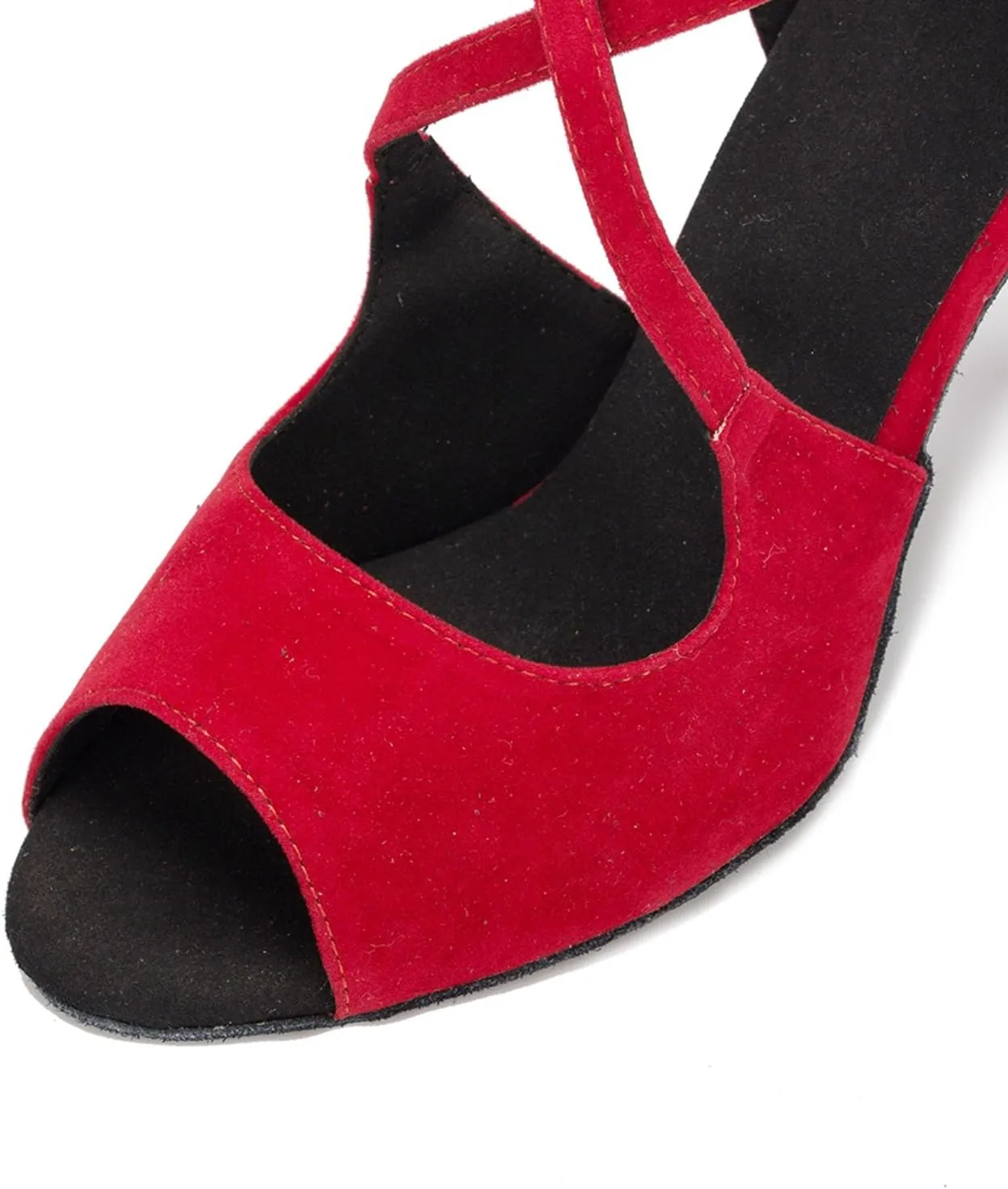 Minishion Women's TH050 Stiletto High Heel Suede Leather Wedding Ballroom Latin Taogo Dance Sandals