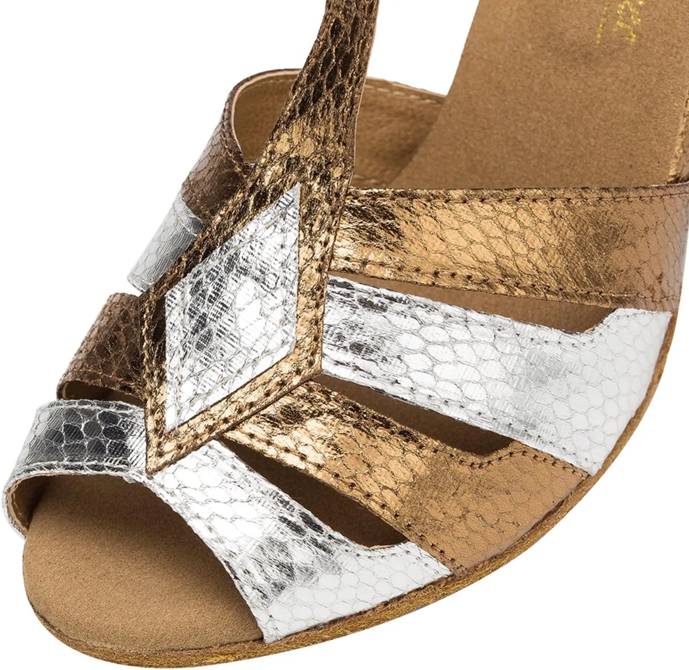 Minishion Women's TH170 T-Strap Buckle PU Leather Wedding Ballroom Latin Taogo Dance Sandals