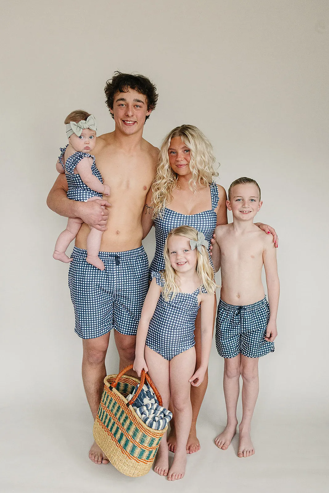 Navy Gingham One-Piece
