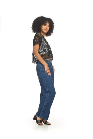 Papillon Button Front Crochet Top