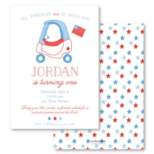 Patriotic Cozy Coup Birthday Invitations