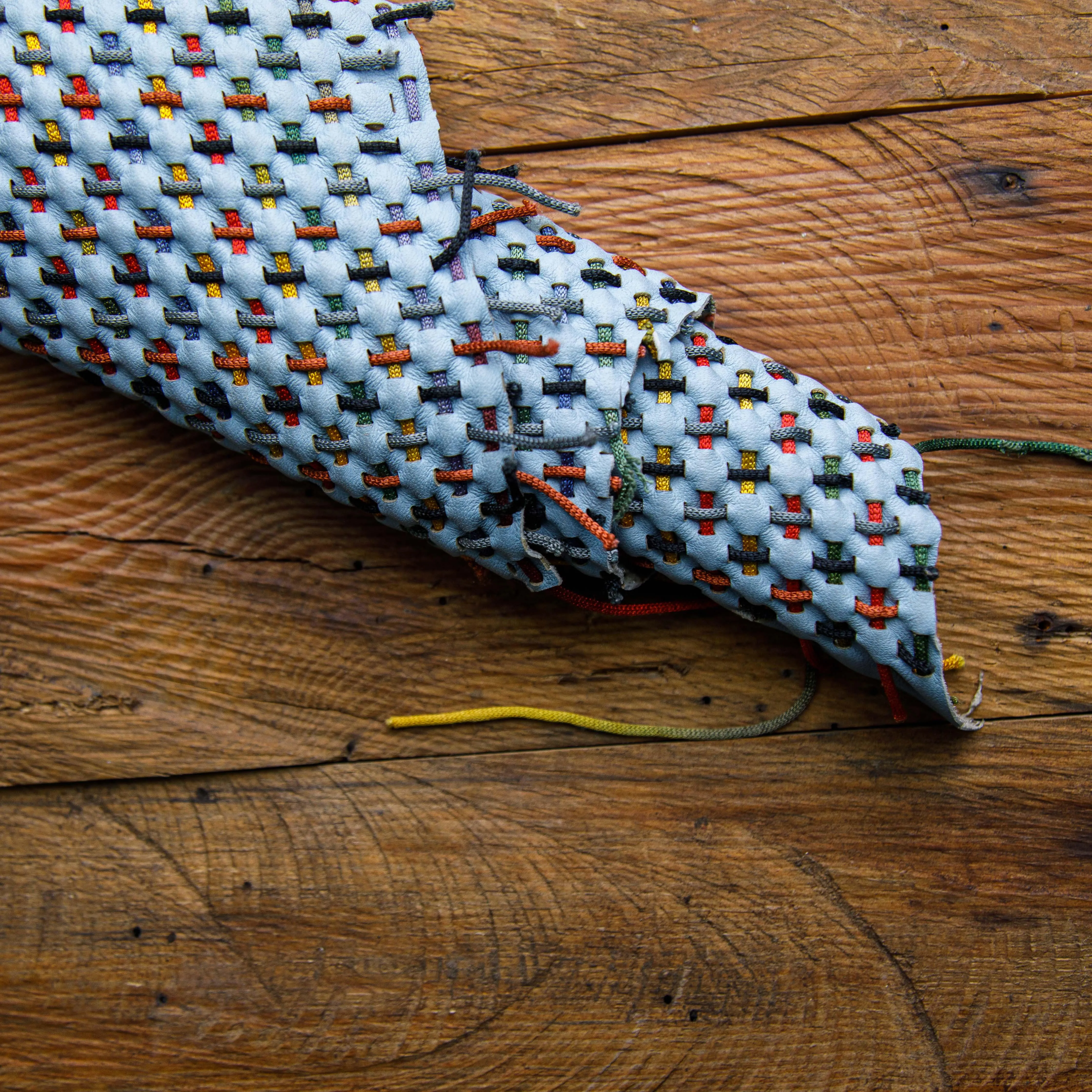 Premium Blue Woven Leather Handmade Artisan Quality