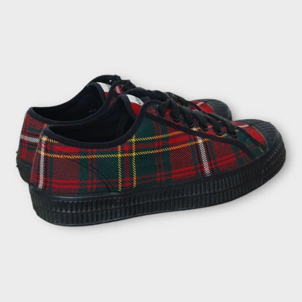 Red Tartan Lace Up Sneakers