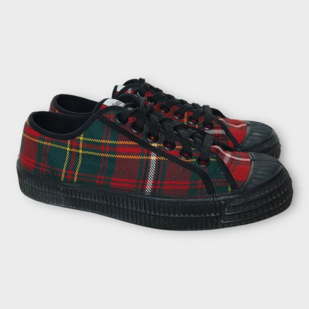 Red Tartan Lace Up Sneakers