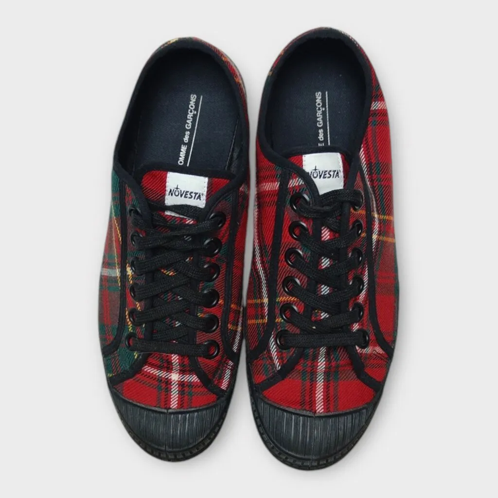 Red Tartan Lace Up Sneakers