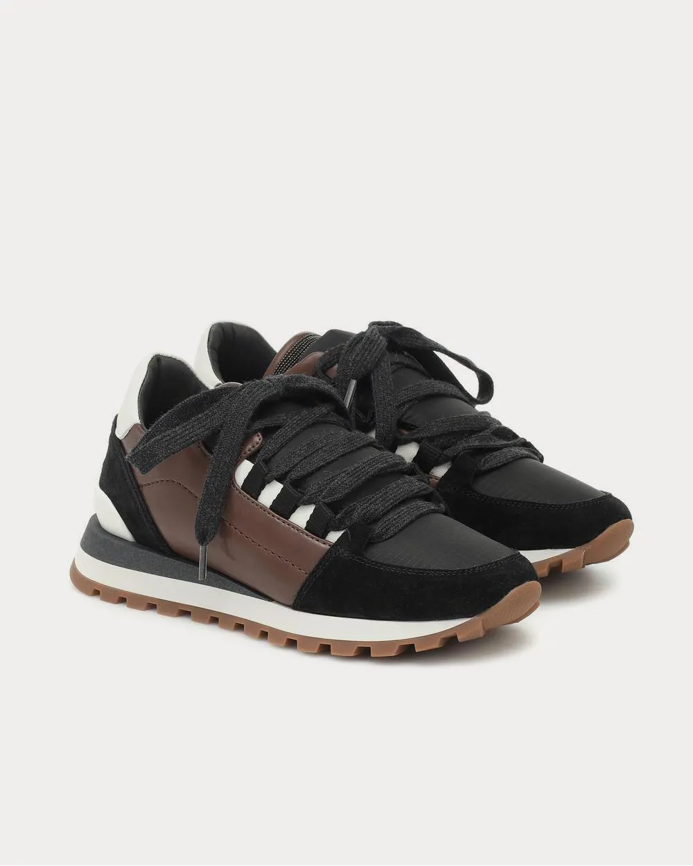 Suede and leather Black Low Top Sneakers