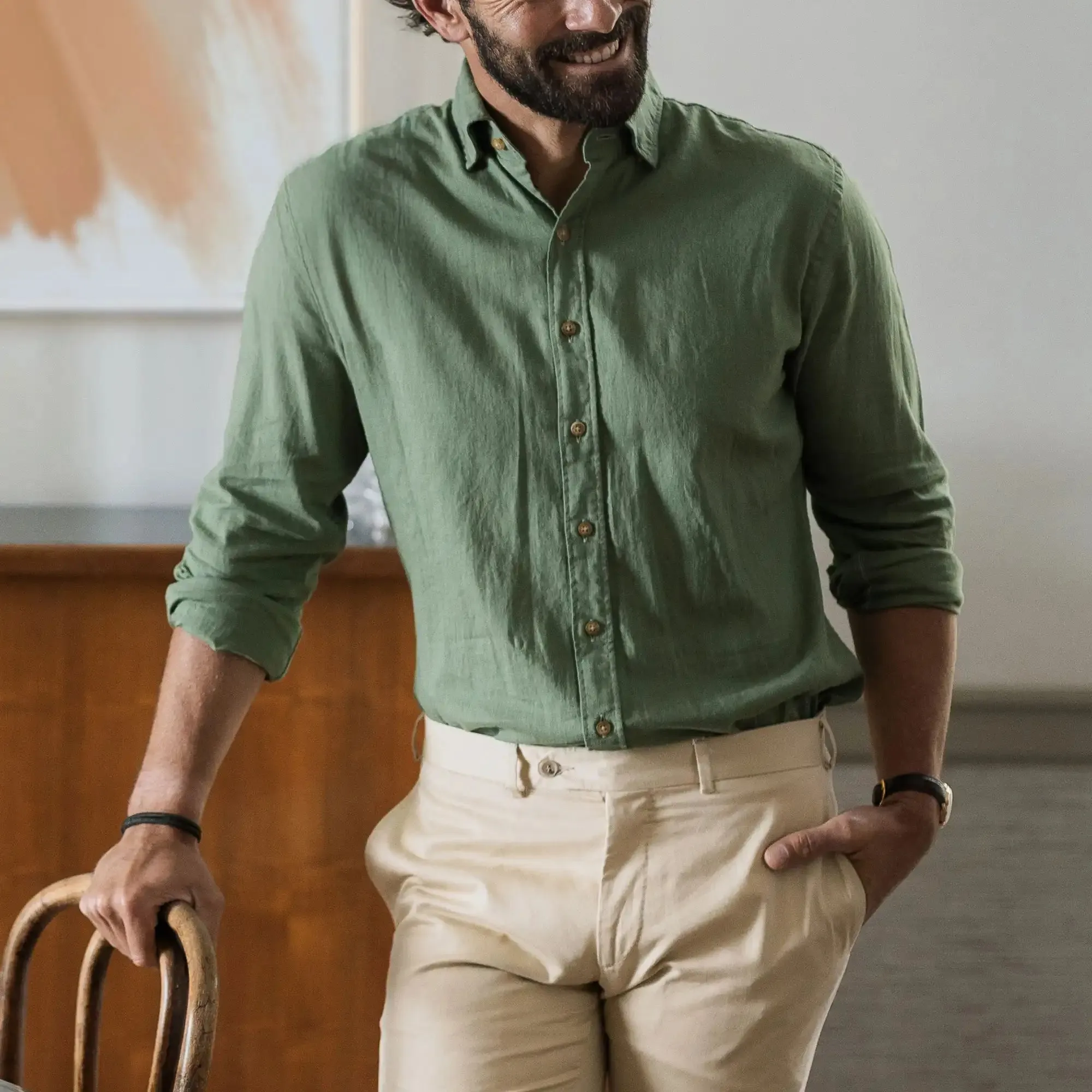 The Verde Barlotta Linen Custom Shirt