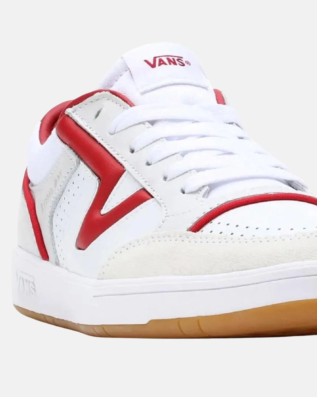 VANS LOWLAND COMFYCUSH JUMP TRAINERS WHITE RED