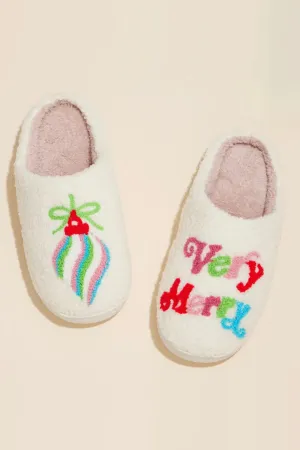 Very Merry Fuzzy Slippers