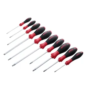 Wiha SoftFinish Grip ScrewDriver Set, Slotted, Phillips, and Square 10-Piece Set