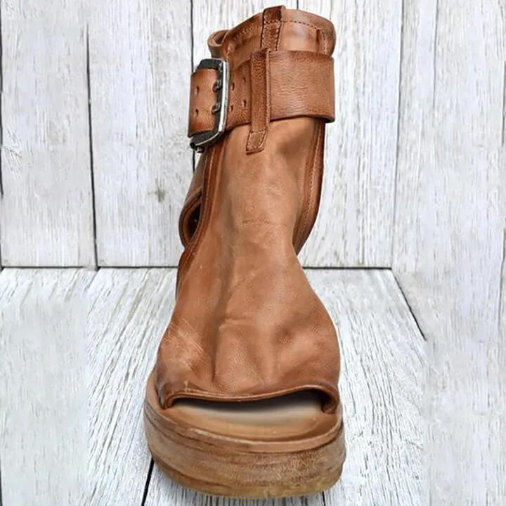 Women's Hasp Open Toe Platform Sandals