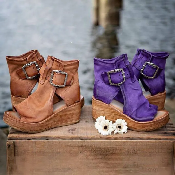 Women's Hasp Open Toe Platform Sandals