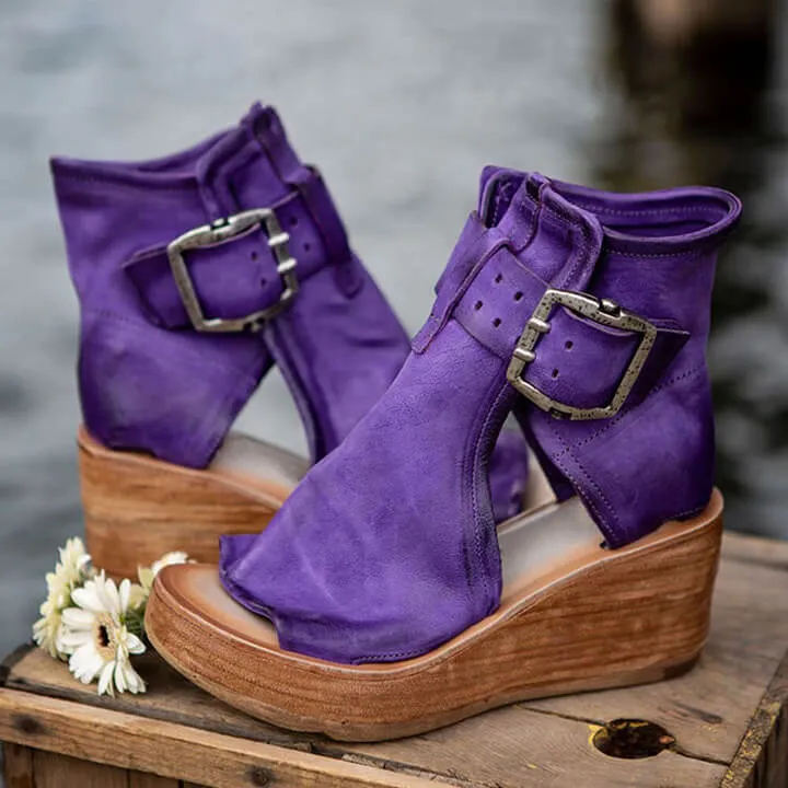 Women's Hasp Open Toe Platform Sandals