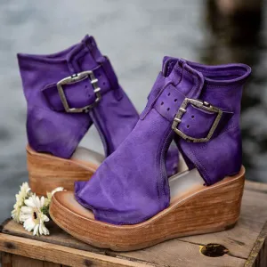 Women's Hasp Open Toe Platform Sandals