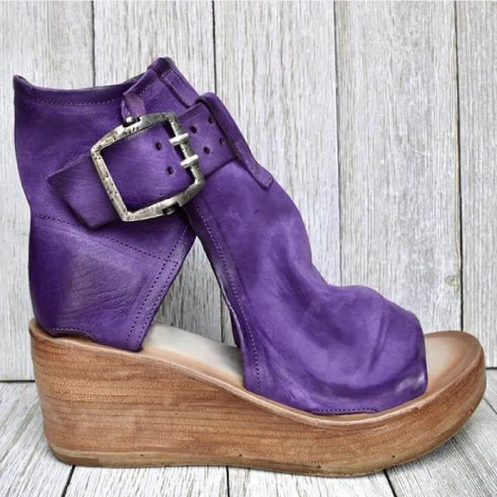 Women's Hasp Open Toe Platform Sandals