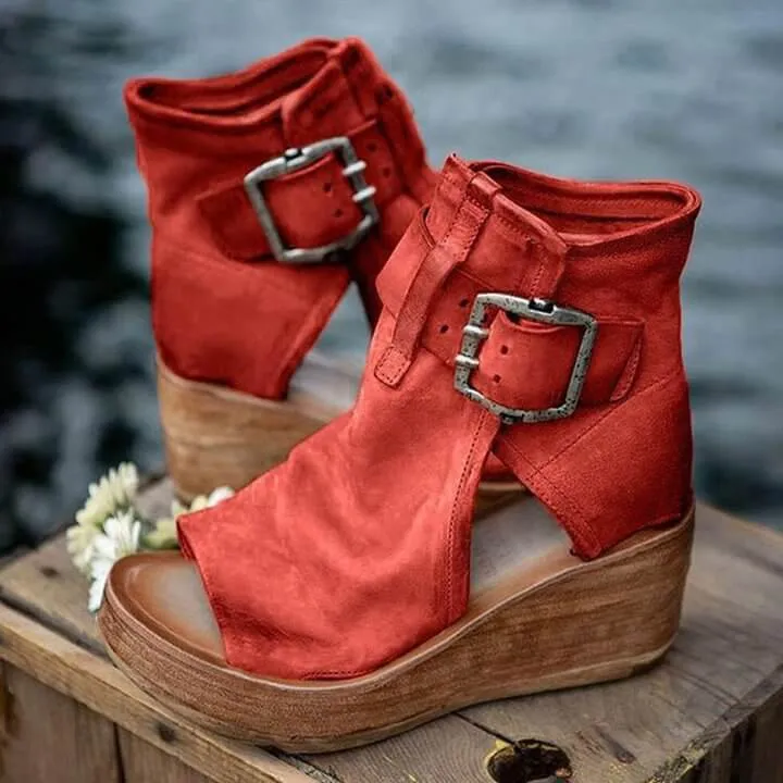 Women's Hasp Open Toe Platform Sandals