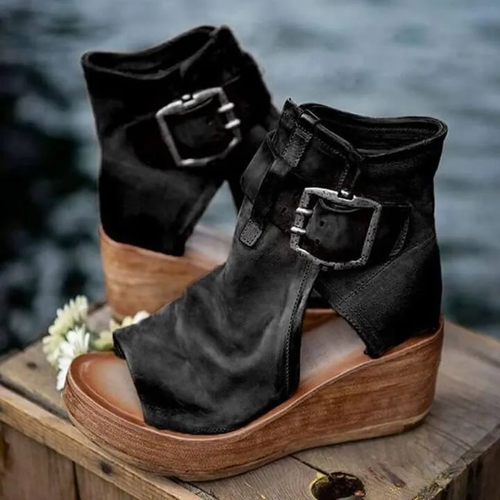 Women's Hasp Open Toe Platform Sandals